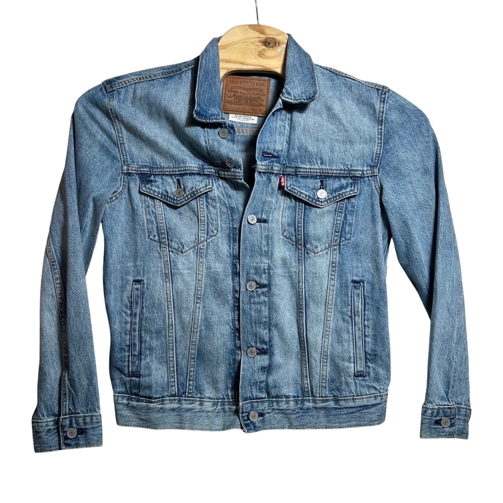 Levis Premium Trucker Jacket Mens Medium Light Wash Denim 72334-0351 Blue